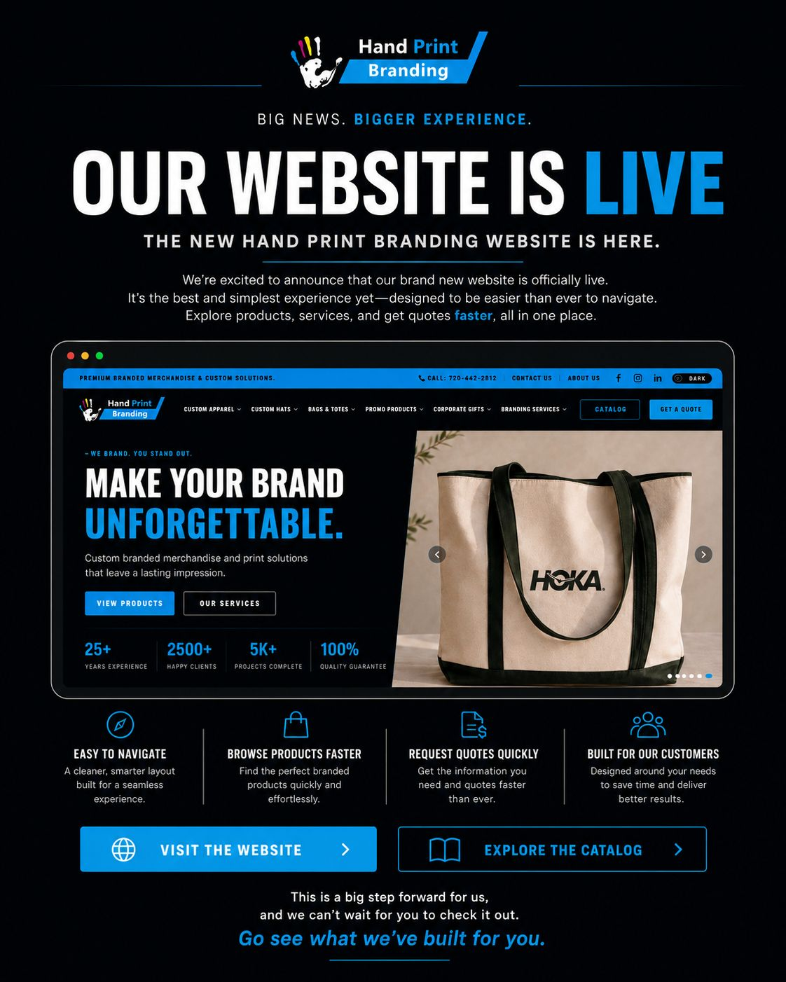 Our website is live - Hand Print Branding